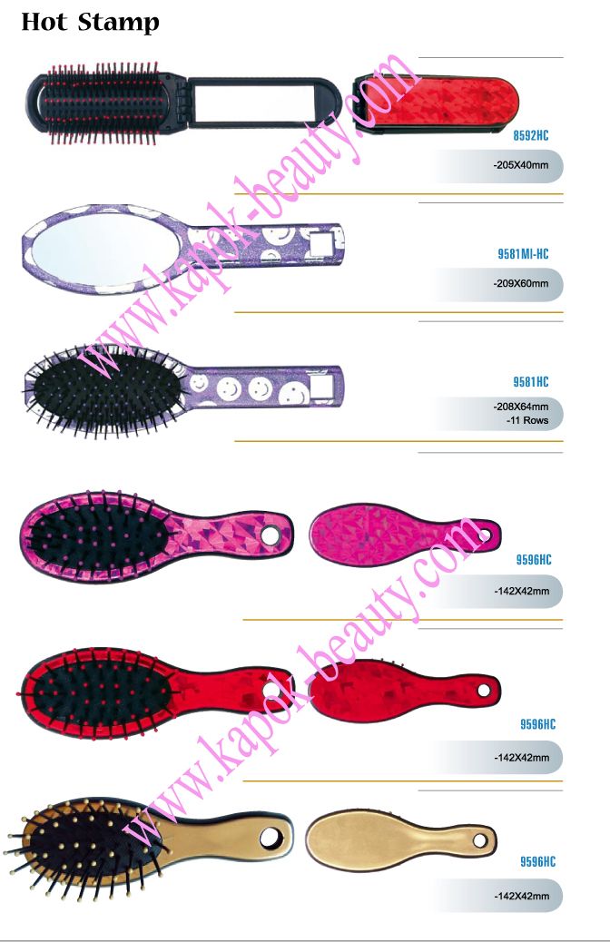 Hot-Stamp Hair Brushes