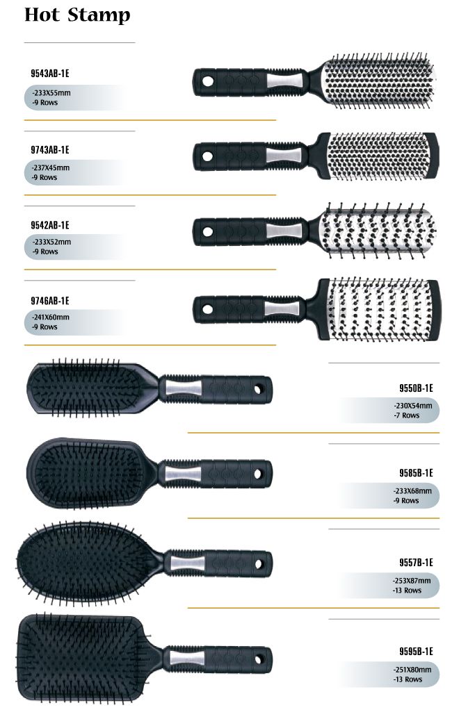 Hot-Stamp Hair Brushes