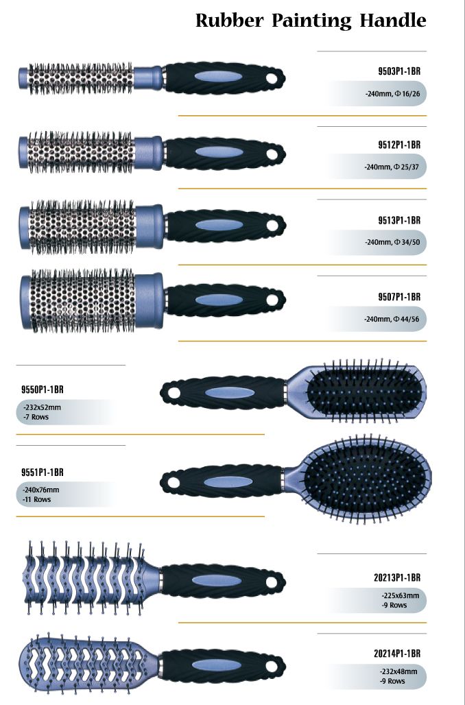 Rubber painting Hair Brushes