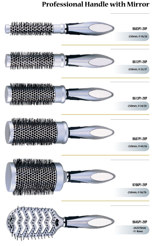 Professional Hair Brushes with mirror and professional handle