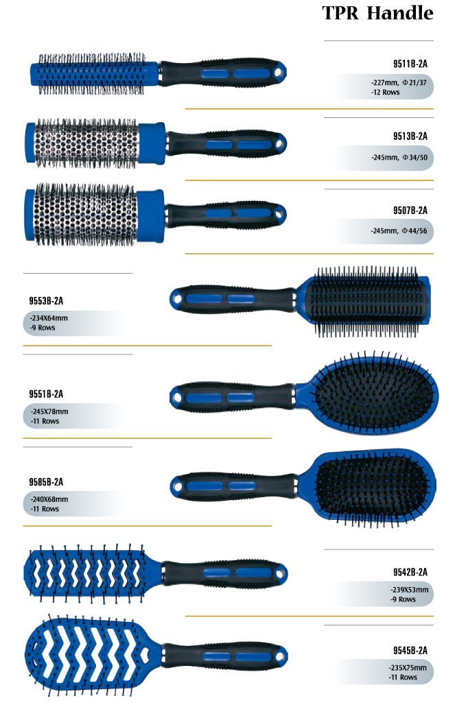 TPR Grip Hair Brushes