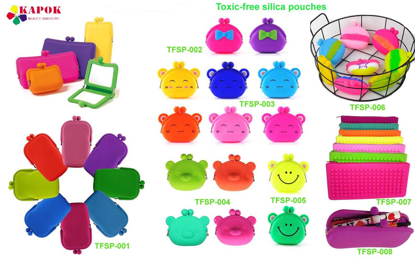 Toxic-free silicone pouch, cosmetic bag
