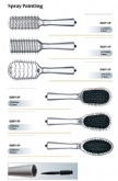 Spray painting Silver Hair Brushes Set