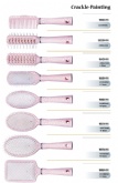 Crackle Painting Pink Hair Brushes