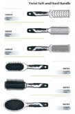 Cepillos para el cabello plateados premium con mango giratorio