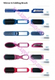 Folding travel Hair Brushes with mirror