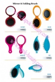 Folding travel Hair Brushes with mirror