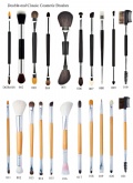 Pinceles de maquillaje profesionales de doble punta